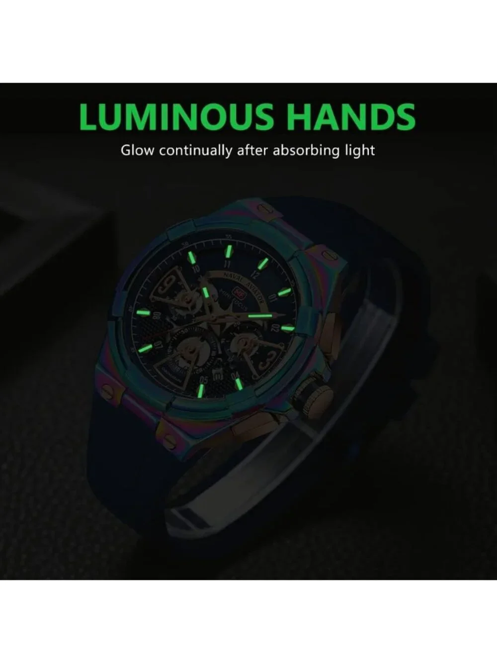Men's Symphony Blue Analog Quartz Waterproof Chronograph Stylish Casual Watch
